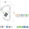 ProClimb Aluminum D Carabiner - Triple-Locking Gate 28kN