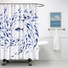 FuShvre Fish Shower Curtain Navy Blue Bathroom Curtains Coastal Bathroom