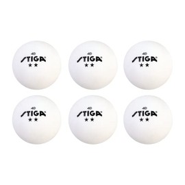 STIGA 6 Pack White 2 Star Table Tennis Balls - 40mm ITTF Regulation Size and Weight Ping Pong Balls
