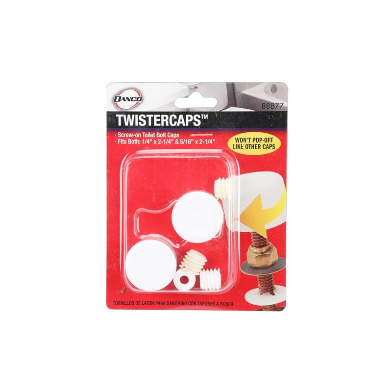 Danco 88877 Universal Twister Toilet Caps, Plastic, White