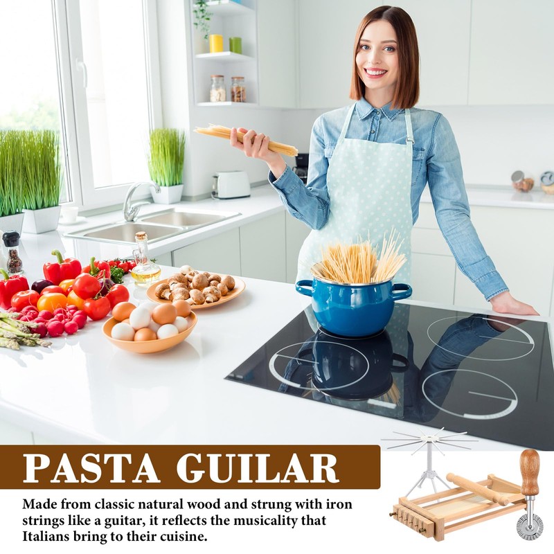 SiliFine 4 Pcs Pasta Maker Tool Set Include Chitarra Cutter