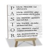 Pastor Appreciation Christian Gifts, Wooden Plaque with Wood Stand, Inspirational