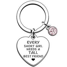 JMIMO Funny Best Friends Gifts Humor Best Friends Keyring for Girls Every Short Girl Needs A Tall Best Friend