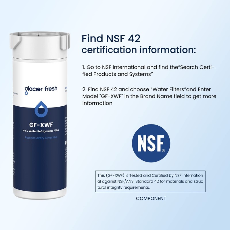 GLACIER FRESH XWF Replacement For GE XWF Refrigerator Water Filter