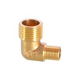 Brass Threaded Angle Connection, 90 Degree Elbow Connection, Brass Hose, Barb Threaded Fittings, Brass Pipe, BSP Pipe Oil Gas Elbow Fitting Coupling (DN15 1/2 Inch Male x DN8 1/4 Inch Male)