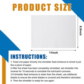 100 Pcs Paper Shredder Lubricant Sheets Paper Shredder Oil Lubricant for Cross-Cut and Micro-Cut, 6 x 8.50 x 0.031 Inch