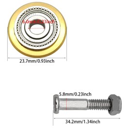 KtbeYTi 50000M Ceramic Tile Cutter Wheel, Manual Tile Cutting Machine Replacement Wheel, Tile Cutter Wheel with Bolt and Lock Nut, for Cutting Tiles, Golden 24x6x6mm