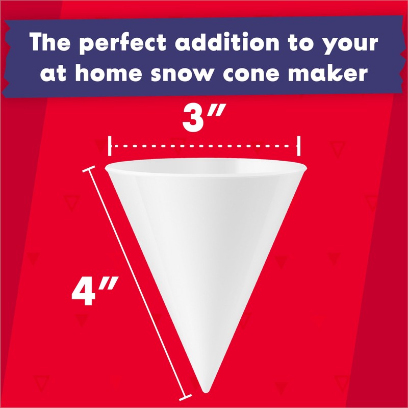 [6 Pack] Plastic Reusable Snow Cone Cups for Your Snow