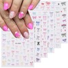 6 Sheets Bow Nail Art Stickers 3D Self-Adhesive Nail Decals