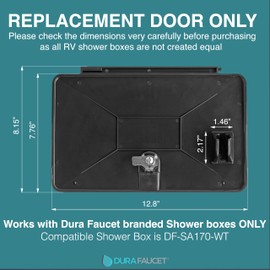 Dura Faucet DF-SA170D-BK RV Weatherproof Replacement Door for Branded Exterior Shower Box Kit - Lockable (Black) - Only Works with Dura Faucet Branded Shower Box Kits