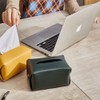 Green Removable Leather Tissue Box Rectangle Square Home Office Car