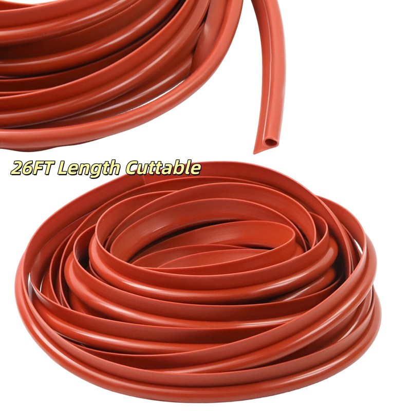Silicone P-Gasket Seal, 0.45x0.9 Inch, 26Ft