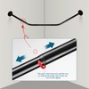 Adjustable Black Corner Shower Curtain Rod with 12 Hooks, 31-41