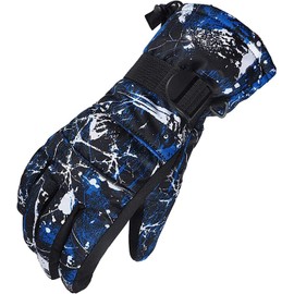 Ski Gloves, Cold Protection, Snowboard Gloves, Touch Panel Compatible, Waterproof, Windproof, Thermal, Fleece Lined, Anti-loss, Anti-Slip, Outdoor Sports, Snowboarding, Cycling, Running, Climbing,