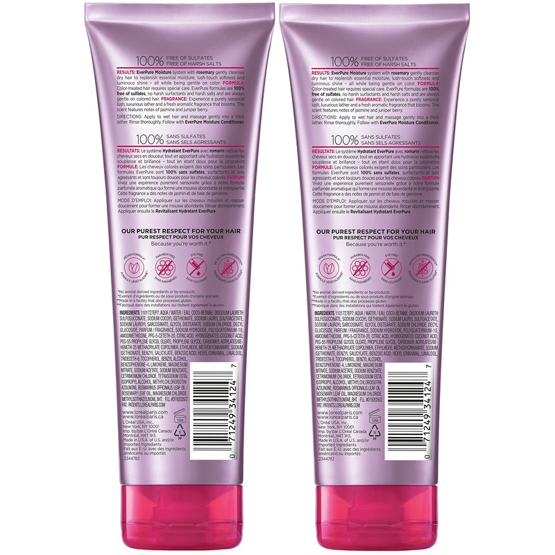 L'Oreal Paris EverPure Moisture Sulfate Free Shampoo for Color-Treated Hair,