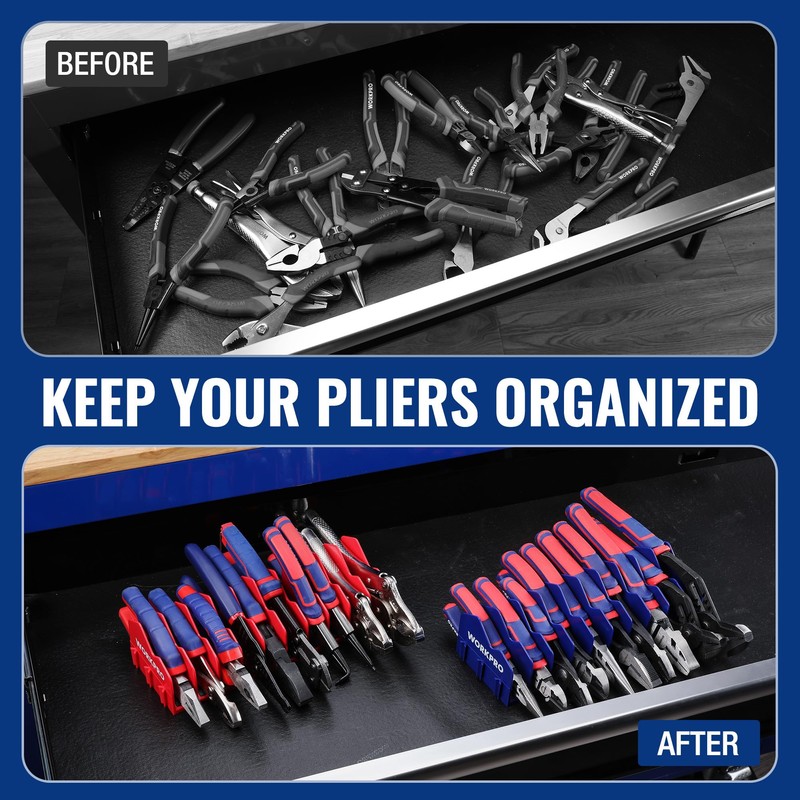 WORKPRO 2-Pack Plier Organizer Rack, Pliers Holder and Cutter Organizers