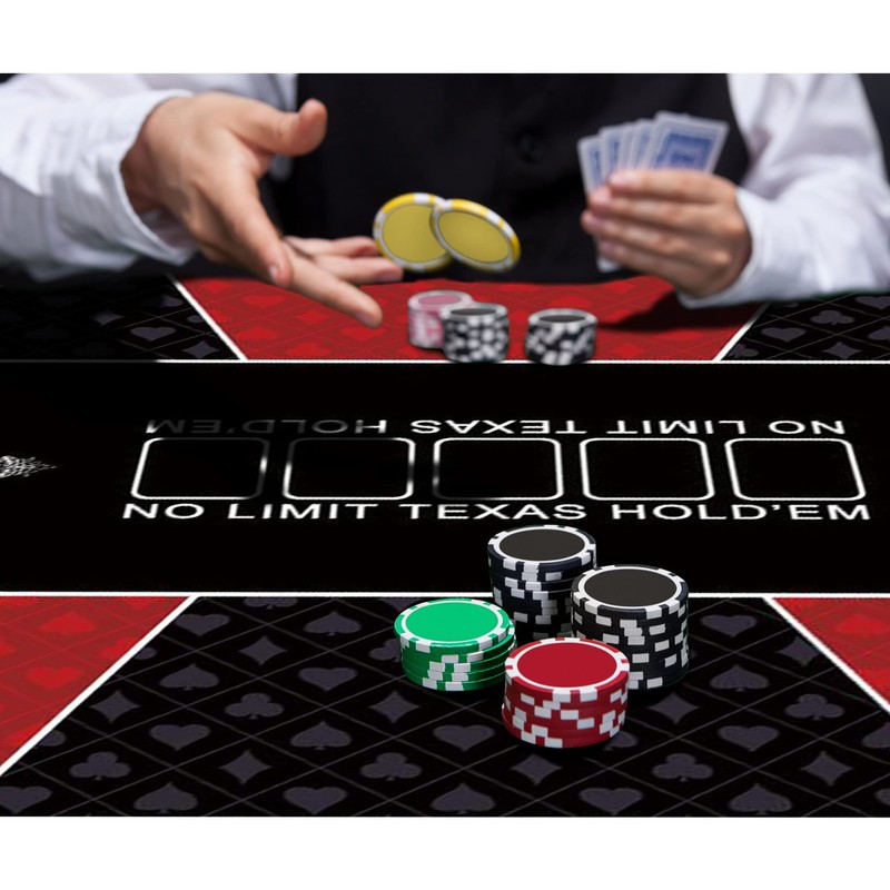 nuveti Poker Mat - 94 x47inch Non-Slip Poker Table Game