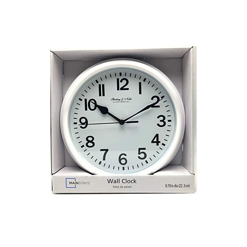 Mainstay Sterling and Noble 8.78" Analog Display Wall Clock -