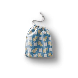 Le Jardin du Lin Printed Cotton Bags with Drawstring, Shopping Bag, Fabric Bag, Fabric Bag, Vegetable Bag, Reusable, Environmentally Friendly, Multipurpose, Foldable, Size: 20 x 30 cm