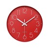 jomparis Red Wall Clock 12 Inch Silent Non-Ticking Battery Operated