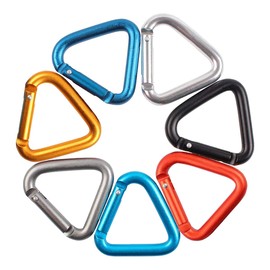 Carabiner, Triangle, Mountain Climbing, Keychain, Ultra Small Carabiner, Camping, Fishing, Backpacking, Snap Hook, Multi-functional, Fall Prevention, 7 Colors, Dog Walking, Key Holder, Clip, Belt