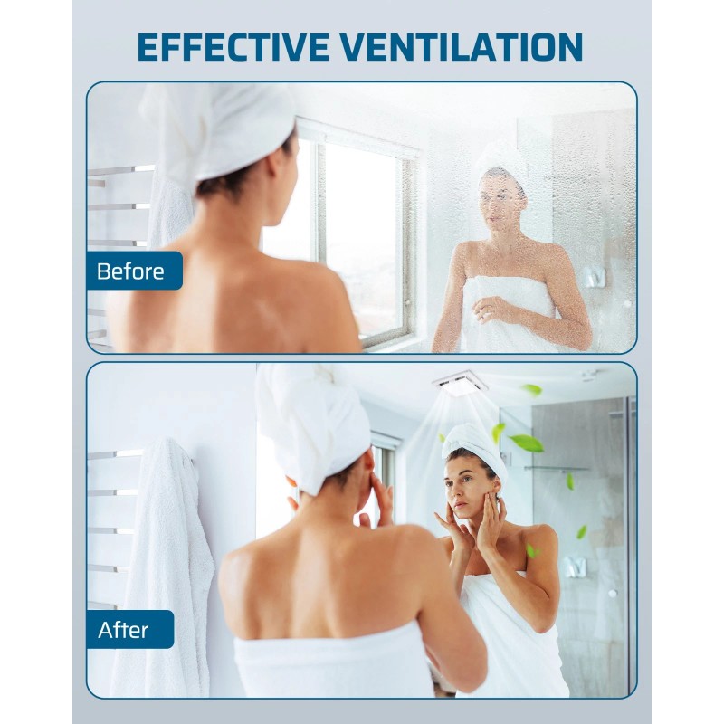 DEWENWILS 2-in-1 Bathroom Exhaust Fan with Light, 32W 110CFM Bathroom