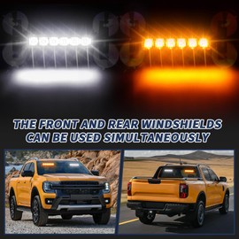 Tiannor 4X 6.1 inch Emergency Strobe Traffic Advisor Light Bar,24 LED Waterproof Flashing Safety Dash Front/Rear/Side Windshield/Grille Lights for Construction Vehicles Tow/Plow Trucks(Amber/White)