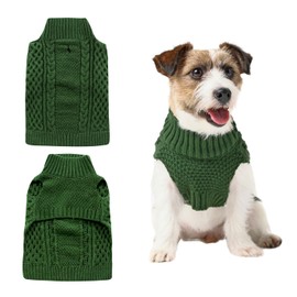 BICOPET Dog Sweaters for Small Male, Medium Dogs Boy, Girl Female, Puppy Sweater Large Dog Sweaters Pet Clothes Christmas Soft Puppies Clothing Winter Warm Outfit for Cat Apparel(Green,M)