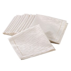 Ivory White Hemstitched Design Holiday Special Occasion Cloth Dinner Napkins, 20" Square, 100% Polyester, (12 Piece).