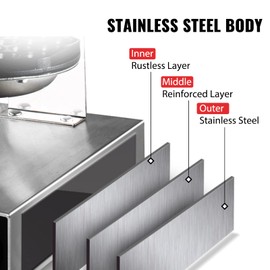 VEVOR Commercial Bubble Waffle Maker, 1400W Egg Bubble Puff Iron w/ 180° Rotatable 2 Pans & Wooden Handles, Stainless Steel Baker w/Non-Stick Teflon Coating, 50-250℃/122-482℉ Adjustable