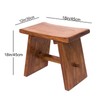 RUBAPOSM Solid Wood Accent Stool 18" Shower Bench Rustic Garden