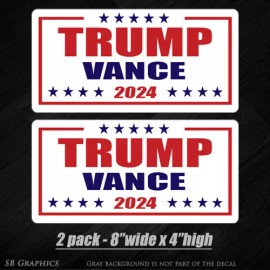 TRUMP VANCE PRESIDENT 2024 Bumper Sticker Vinyl Truck Car Vehicle Election x2