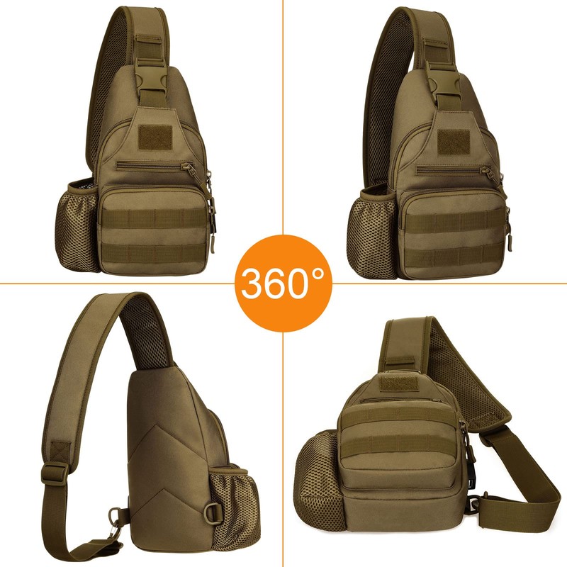 HUNTVP Tactical Military Chest Bag Molle Crossbody Shoulder Sling Pack