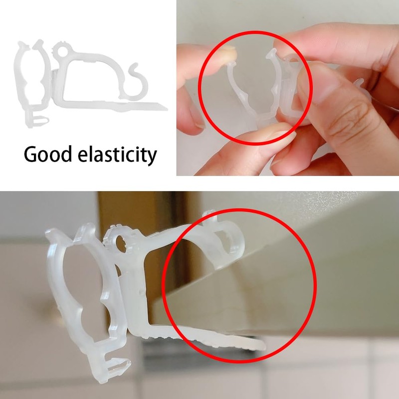 WYAN 60 PCS Gutter Hooks,Removable Combination Gutter Hooks,Plastic Gutter Clips,Christmas