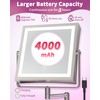 WZKALY Rechargeable Wall Mounted Makeup Mirror with Lights, 4000mAh Double