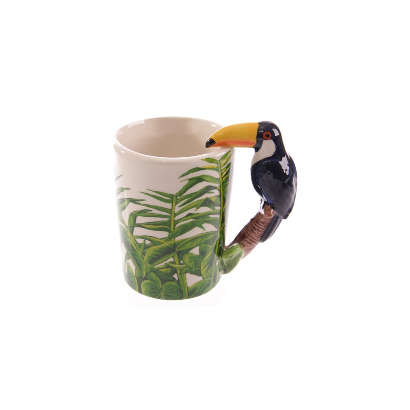 Puckator Tukan in Tschungel geformter Henkel Tasse aus Dolomit-Keramik