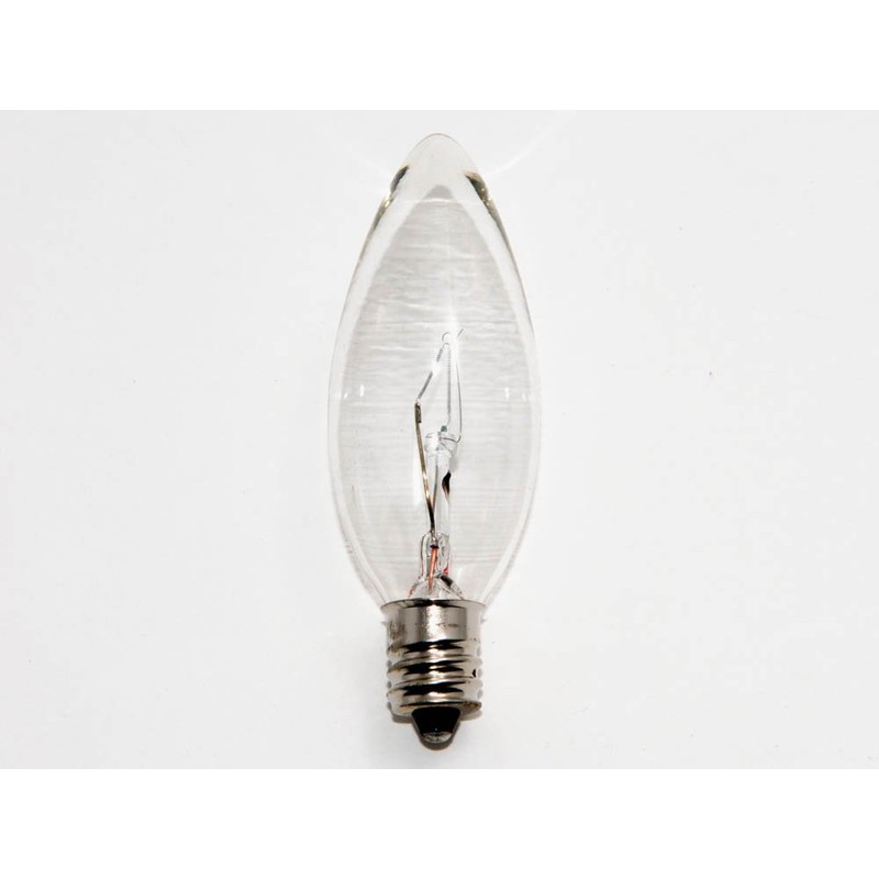 Bulbrite KR25CTC/25 25W Krystal Touch Torpedo Chandelier Bulb (B8), Candelabra