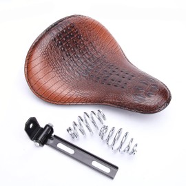 KEEPDSGN Retro Alligator Motorcycle Leather Solo Driver Seat for Harley Chopper Bobber US
