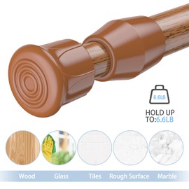 AIZESI Spring Tension Curtain Rods Short Tension Rod (Wood, 16" to 28"-2Pcs, Optimum Scope of Application 16 to 24 inch, Can't Hang Heavy Curtains)