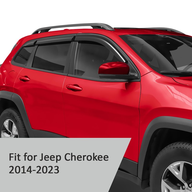 Voron Glass Tape-on Extra Durable Rain Guards for Jeep Cherokee