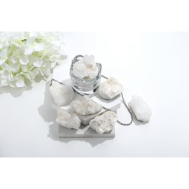 GUJOXILA Rock Crystal Druze Raw Stone Irregular Crystals Druzy Clear Quartz Gemstones Druzy Natural Geode Caves Healing Stones Reiki Large Healing Stone Cluster Druze Piece 50-70 g