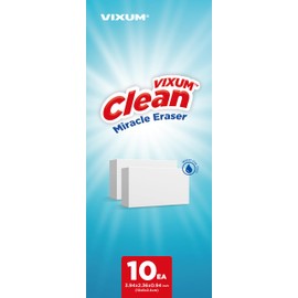 VIXUM Clean Miracle Eraser Original Cleaning Pads, White, 10 Count, Korea Premium Cleaning Sponge