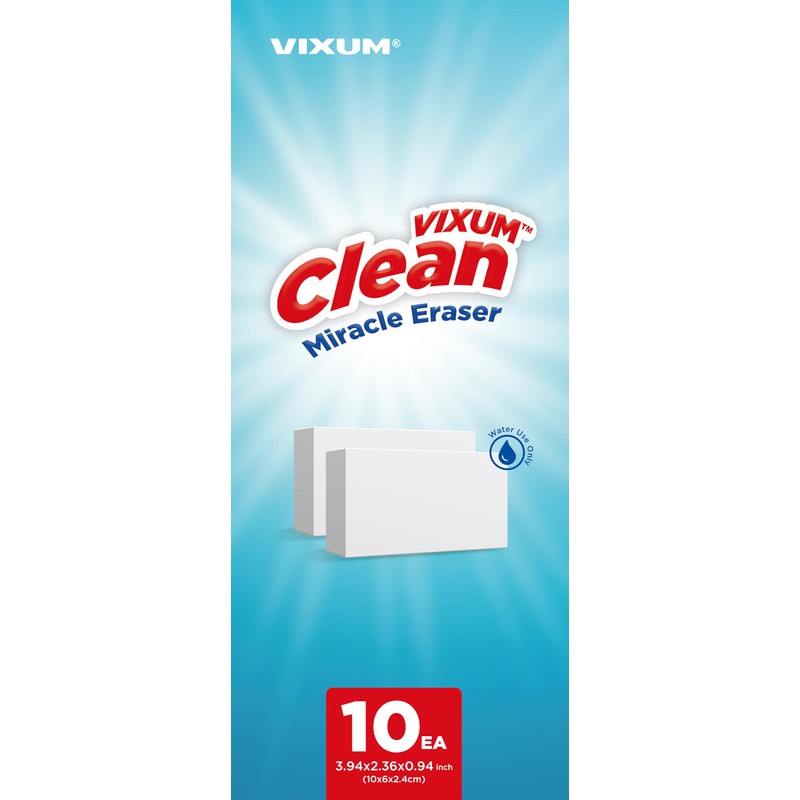 VIXUM Clean Miracle Eraser Original Cleaning Pads, White, 10 Count,