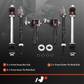 A-Premium Set of 6, Front Sway Bar Link, Inner Outer Tie Rod End, Compatible with Ford Explorer 98-01, Ranger 98-04, Mazda B2300 01-03, B2500 98-01, B3000 & B4000 98-04, Mercury Mountaineer 98-01
