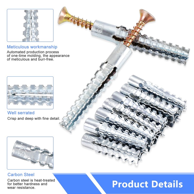 HSEAMALL 210 PCS Metal Expansion Tube Self Tapping Screws Kits