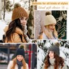 Satin Lined Beanie for Women Black Knit Winter Hats Silk