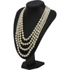 Florate Pearl Necklace and Earrings Set for Women Bib Multi