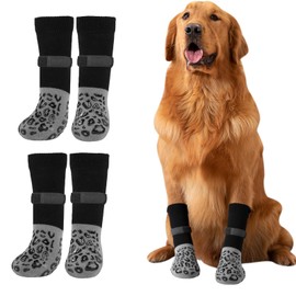 Ryxor Premium Non-Slip Dog Socks for Hardwood Floors - Extra-Thick Grip That Works Even When Twisted - Prevents Licking, Slipping, and Great for Dog Paw Protection - (Size Large)