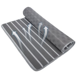 REEZEIVI Breathable Dog Crate mat with Anti-Slip Bottom,3D air mesh Pet Crate pad,Non-stuffy Dog Sleeping Bed,pet mat, Machine Washable Pet Mat for Sleeping (30X19, Sliver Grey Mat)