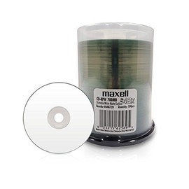 Maxell 648720 Premium Quality Recording Surface 48x Write Speed 700Mb Printable White Matte Disc 100 Pack with Lifetime Warranty